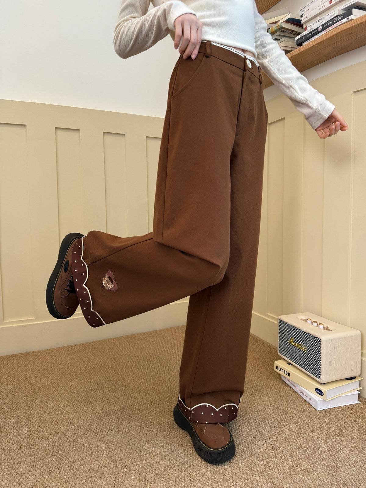 Cocoa Bear Cotton Pants-Bottoms-ntbhshop