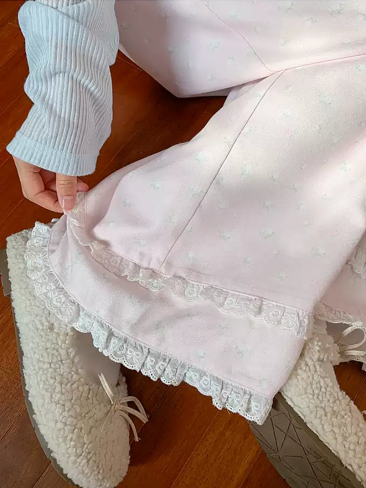 Sugar Bloom Lace Lounge Pants-Bottoms-ntbhshop