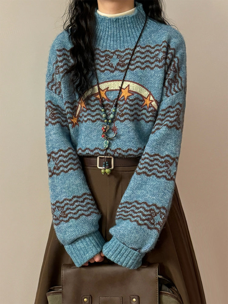 Starlit Voyager Turtleneck Knit Sweaters-ntbhshop