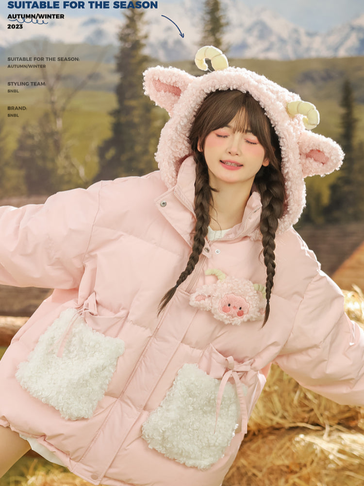 Blossom Pasture Lamb Puffer Coats-ntbhshop