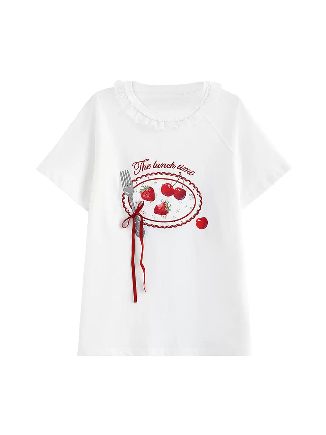 Strawberry Lunch Cotton Tee-Tops-ntbhshop