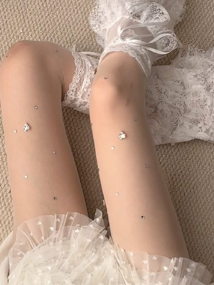 Angel Cake Lace Glitter Stockings-ntbhshop