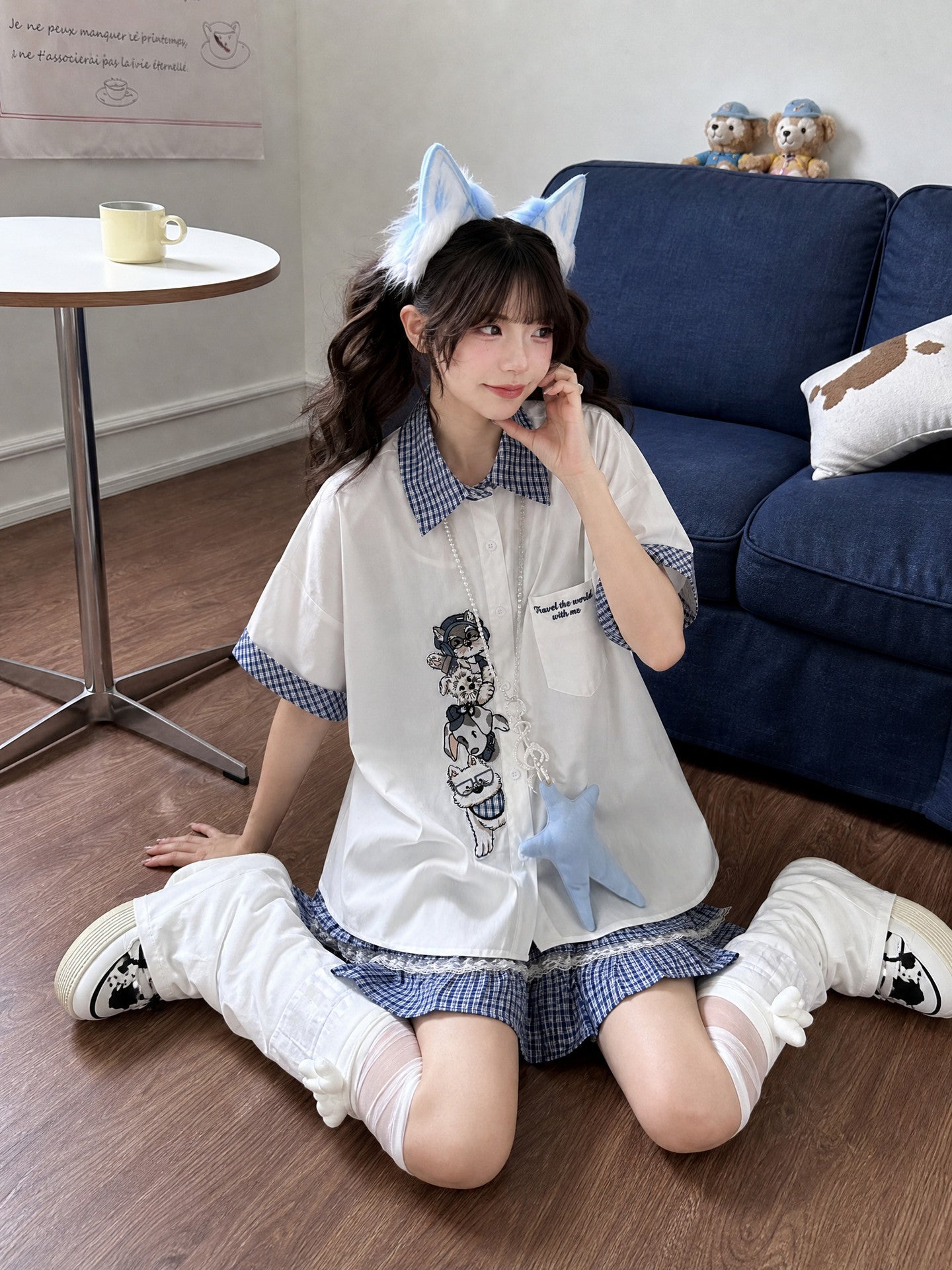 Pup Professor Patchwork Shirt-Tops-ntbhshop