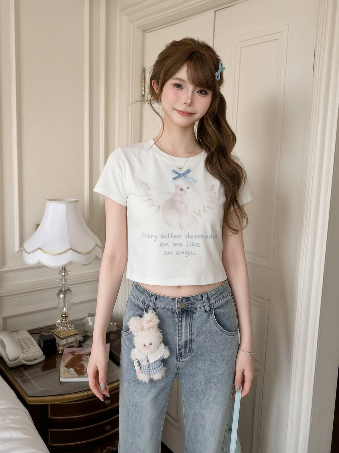 Angel Kitten Baby Tee-Tops-ntbhshop