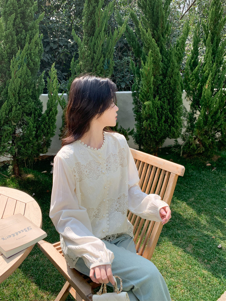 Pearl Garden Lace Blouse-ntbhshop