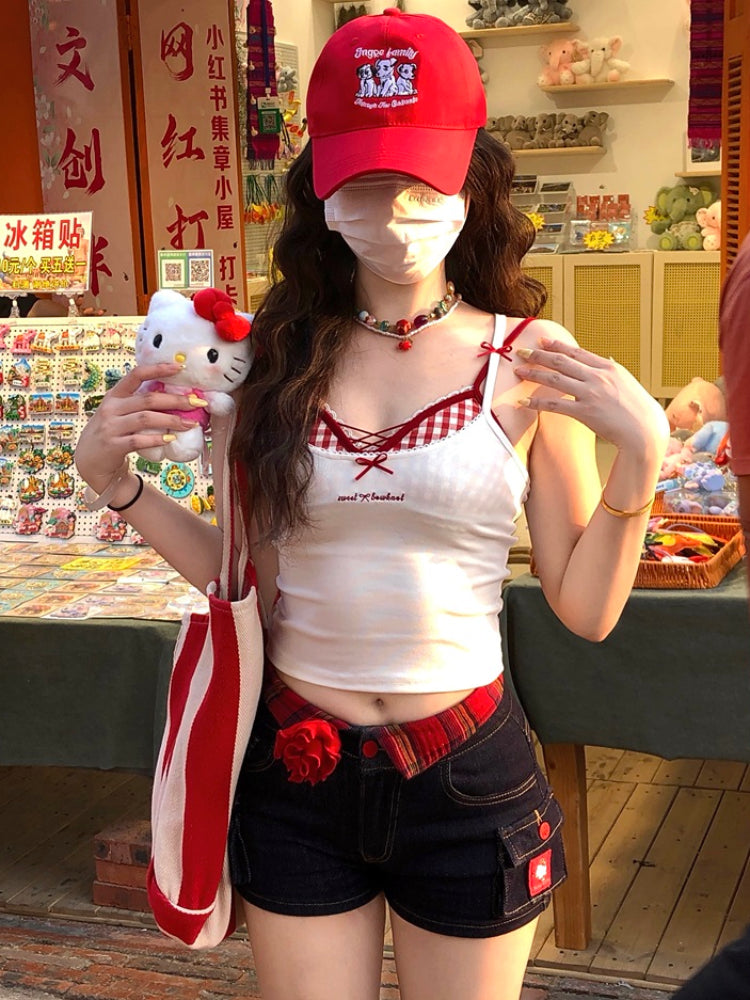 Shibuya Cherry Kitty Denim Hottie Shorts-ntbhshop