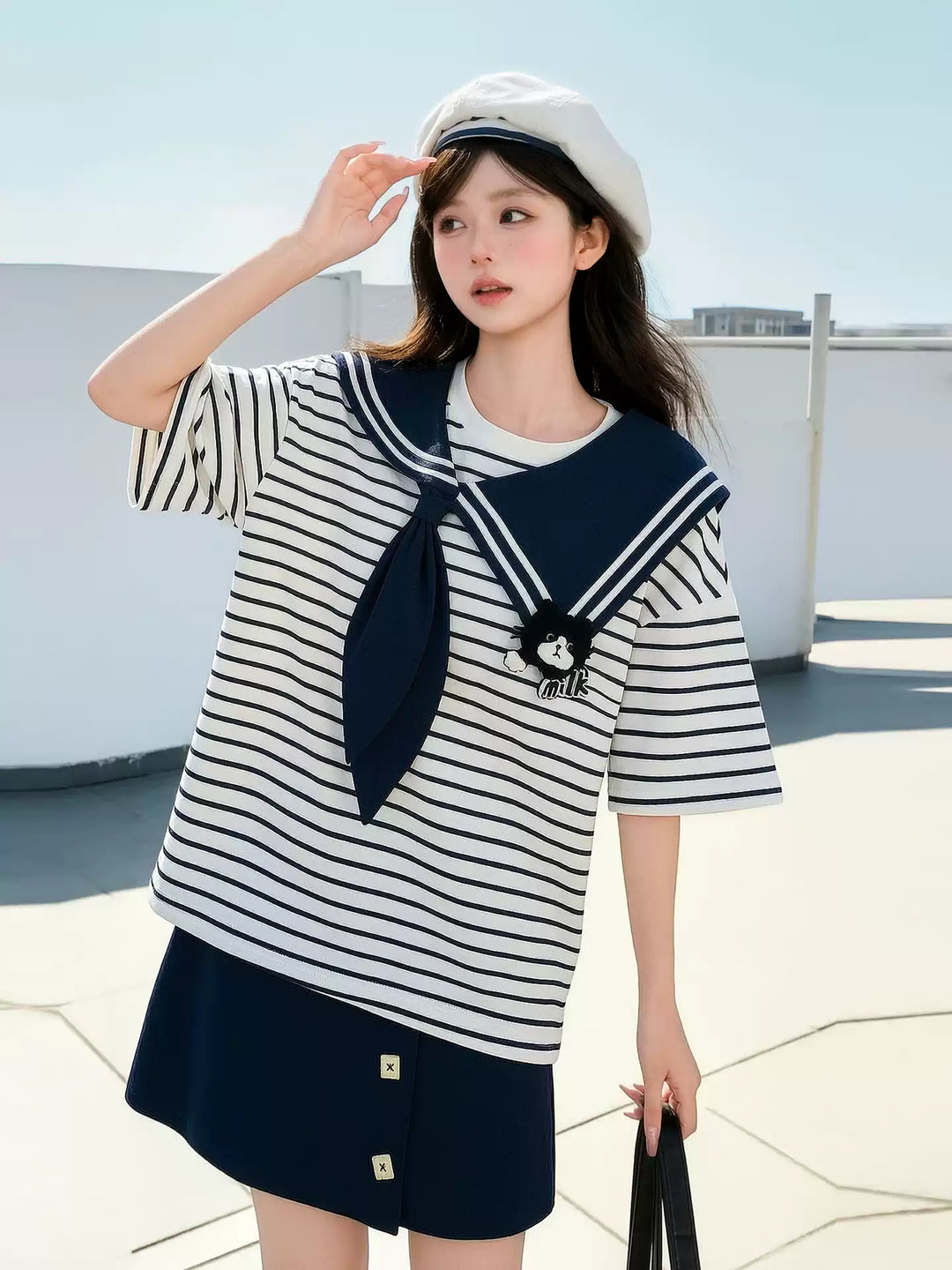 Milk Cat Sailor Tops & Skirts-Sets-ntbhshop