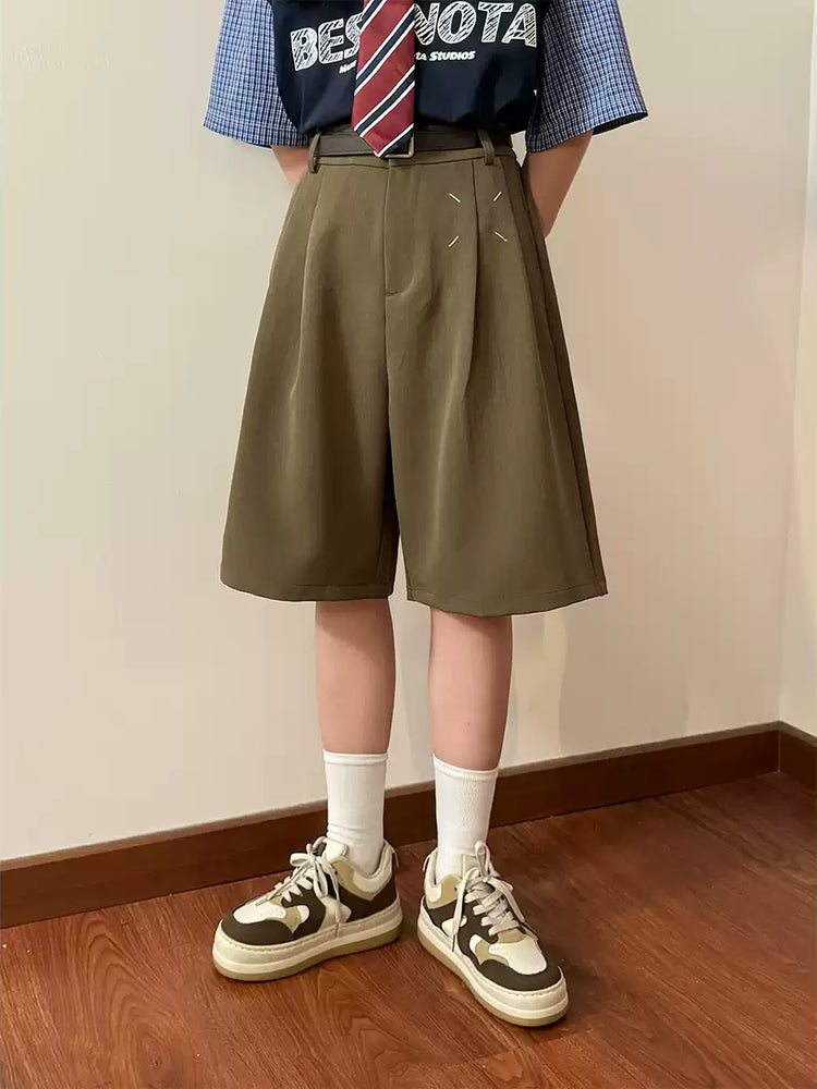 Side Note Pleat Shorts-Bottoms-ntbhshop