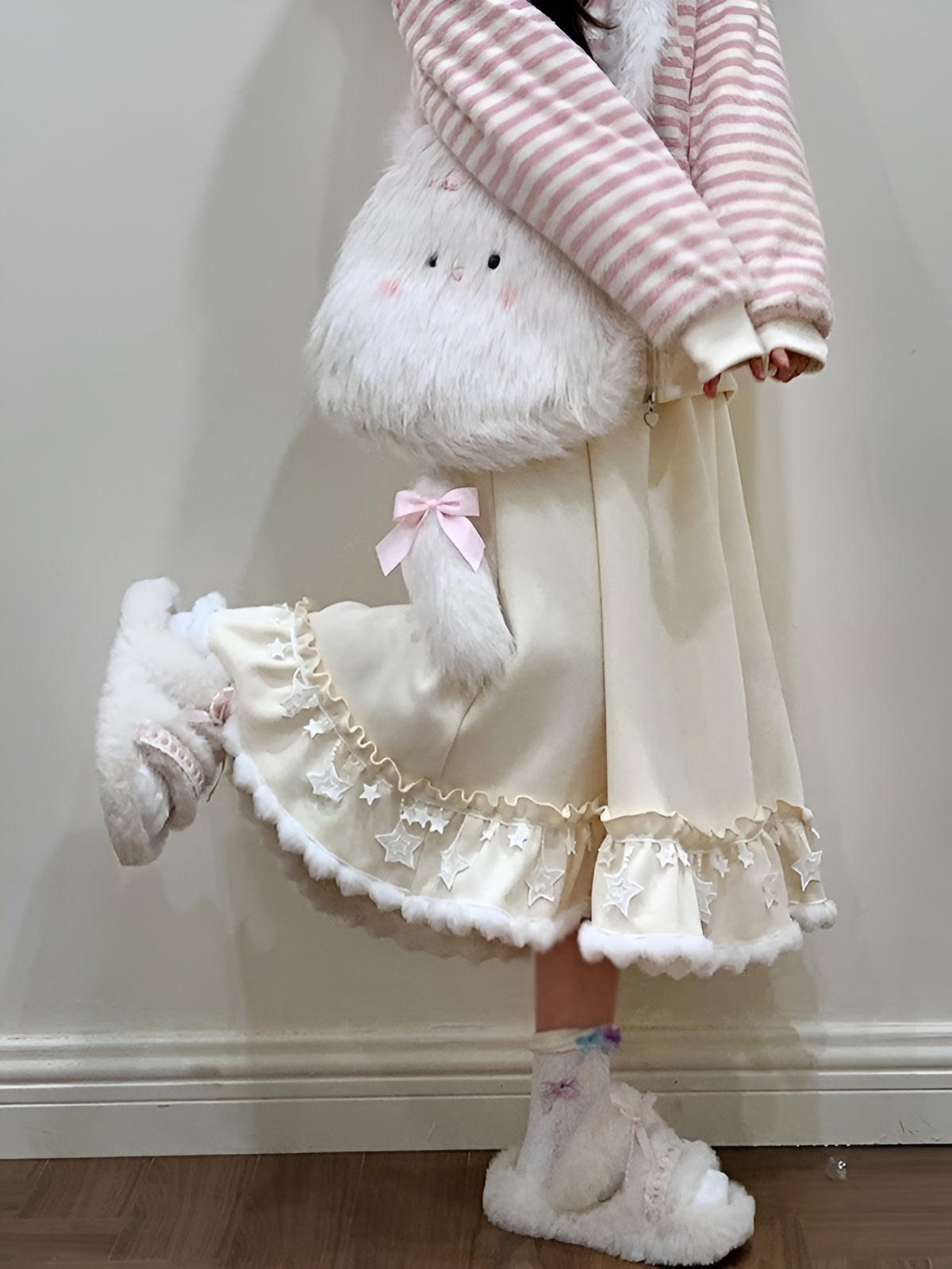 Snow Star Fluff Skirt-Bottoms-ntbhshop