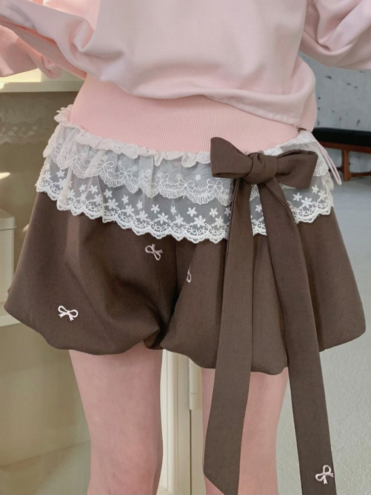 Chocolate Bloom Bubble Shorts-Bottoms-ntbhshop