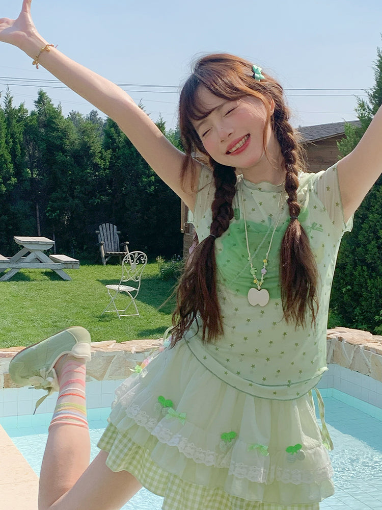 Cherry Soda Gingham Skirts-Bottoms-ntbhshop