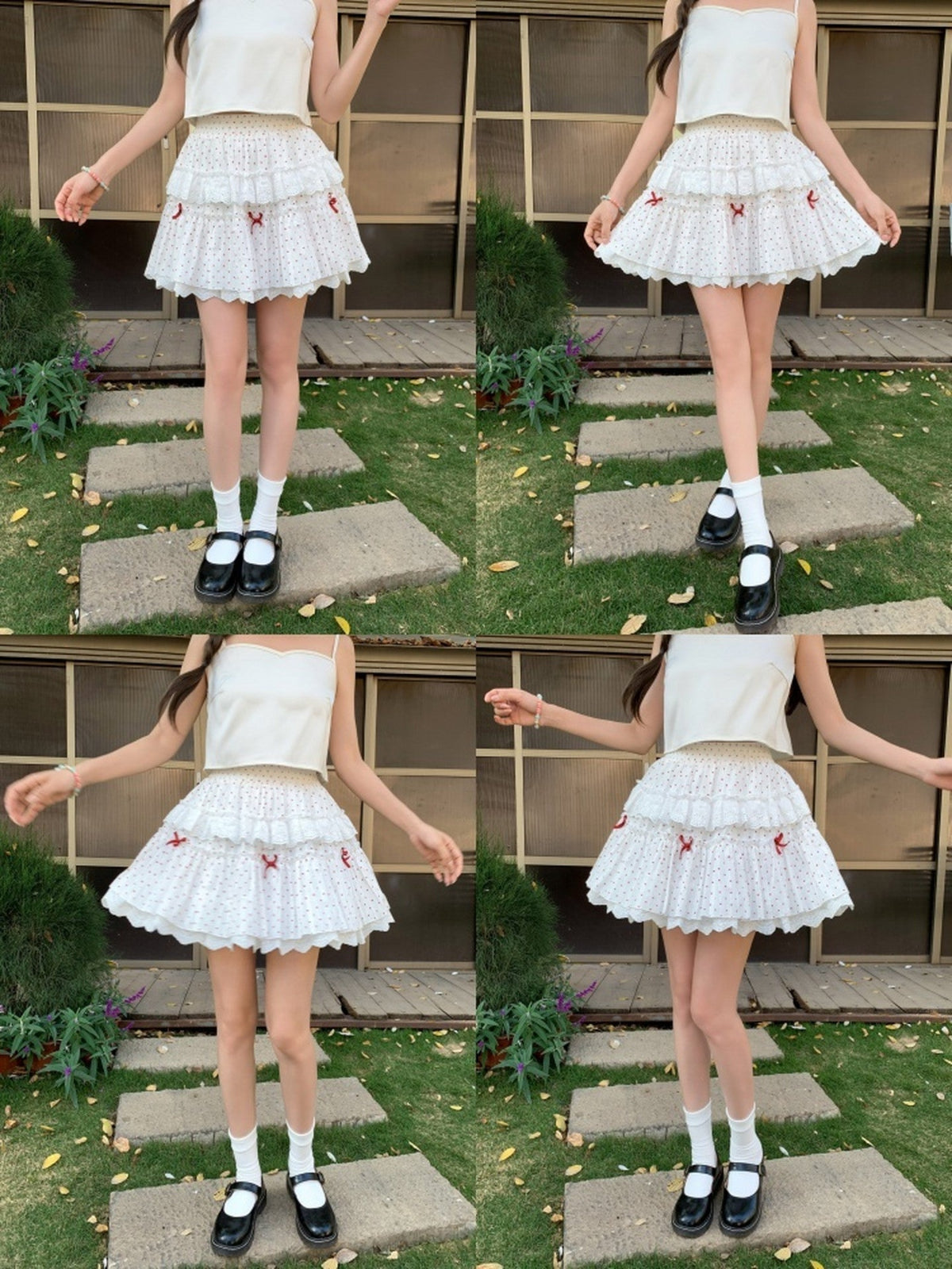 Cherry Dot Cake Skirt-Bottoms-ntbhshop