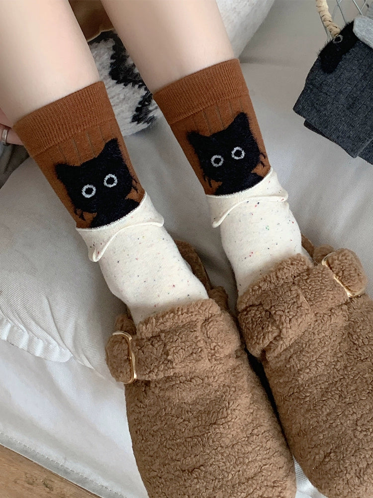 Peek-a-Boo Collar Flip Crew Socks-ntbhshop
