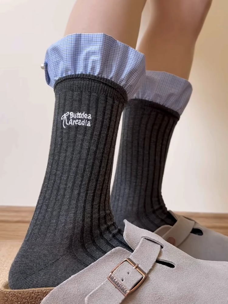 Ruffle Collar Crew Socks-ntbhshop