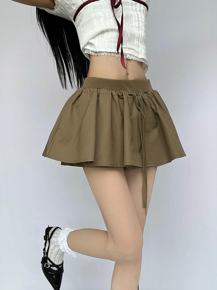Soft Tencel Puff A-line Skorts-ntbhshop