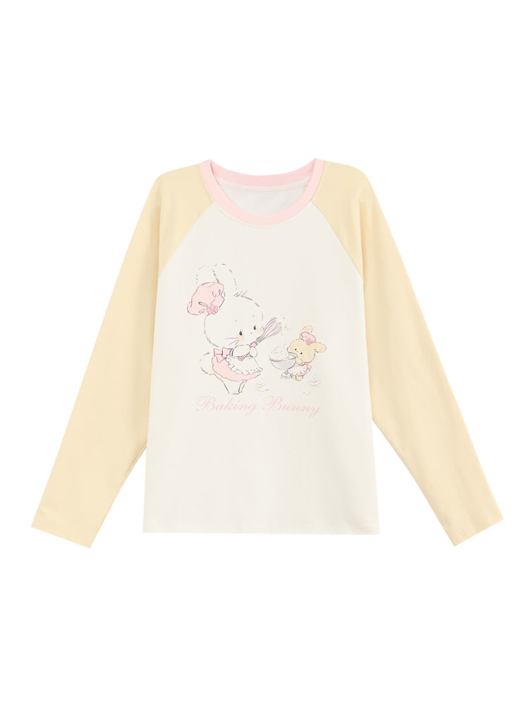 Bakery Bunny Raglan Tee-Tops-ntbhshop
