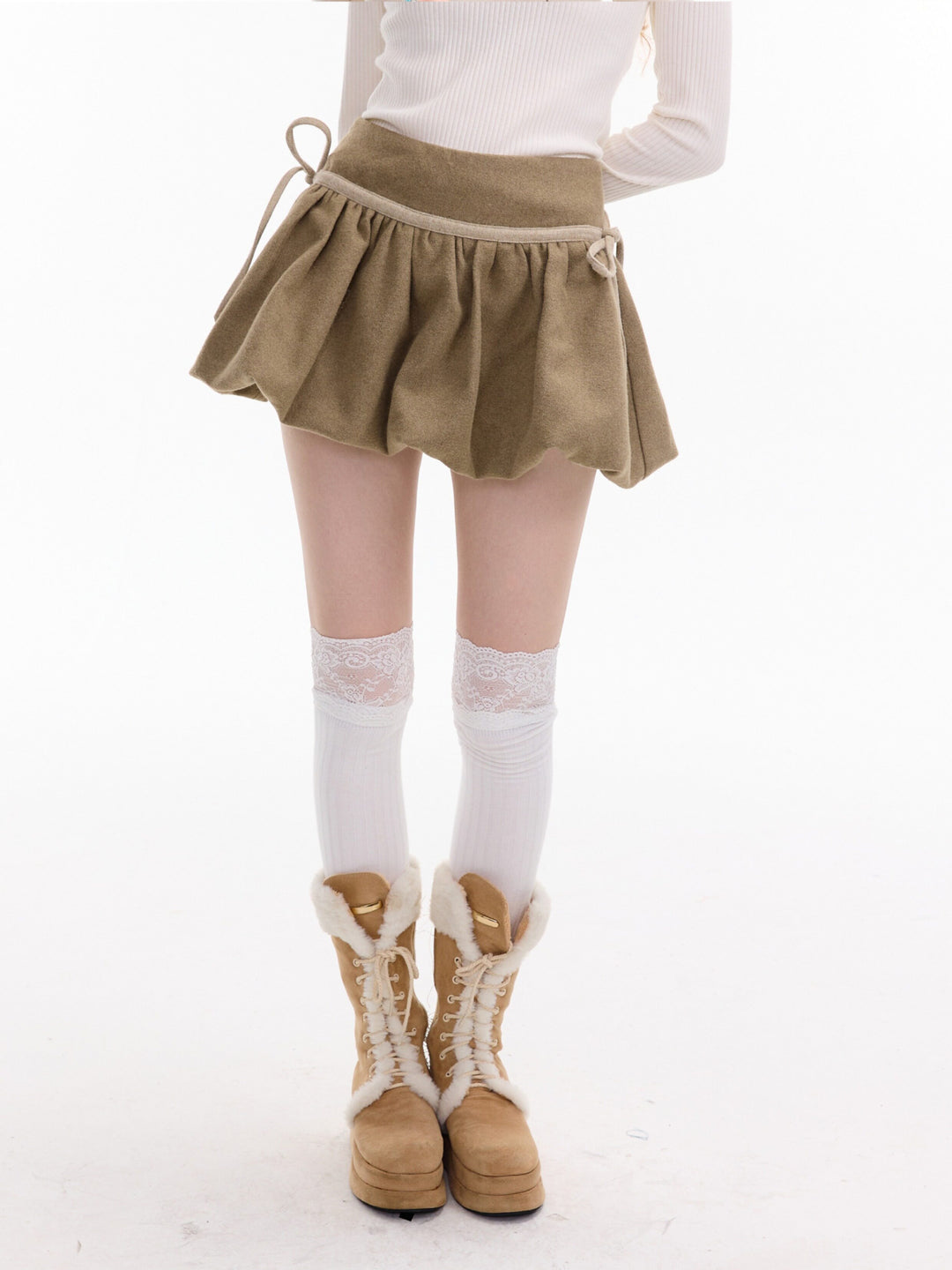 Cocoa Ribbon Tweed Skirts-Bottoms-ntbhshop