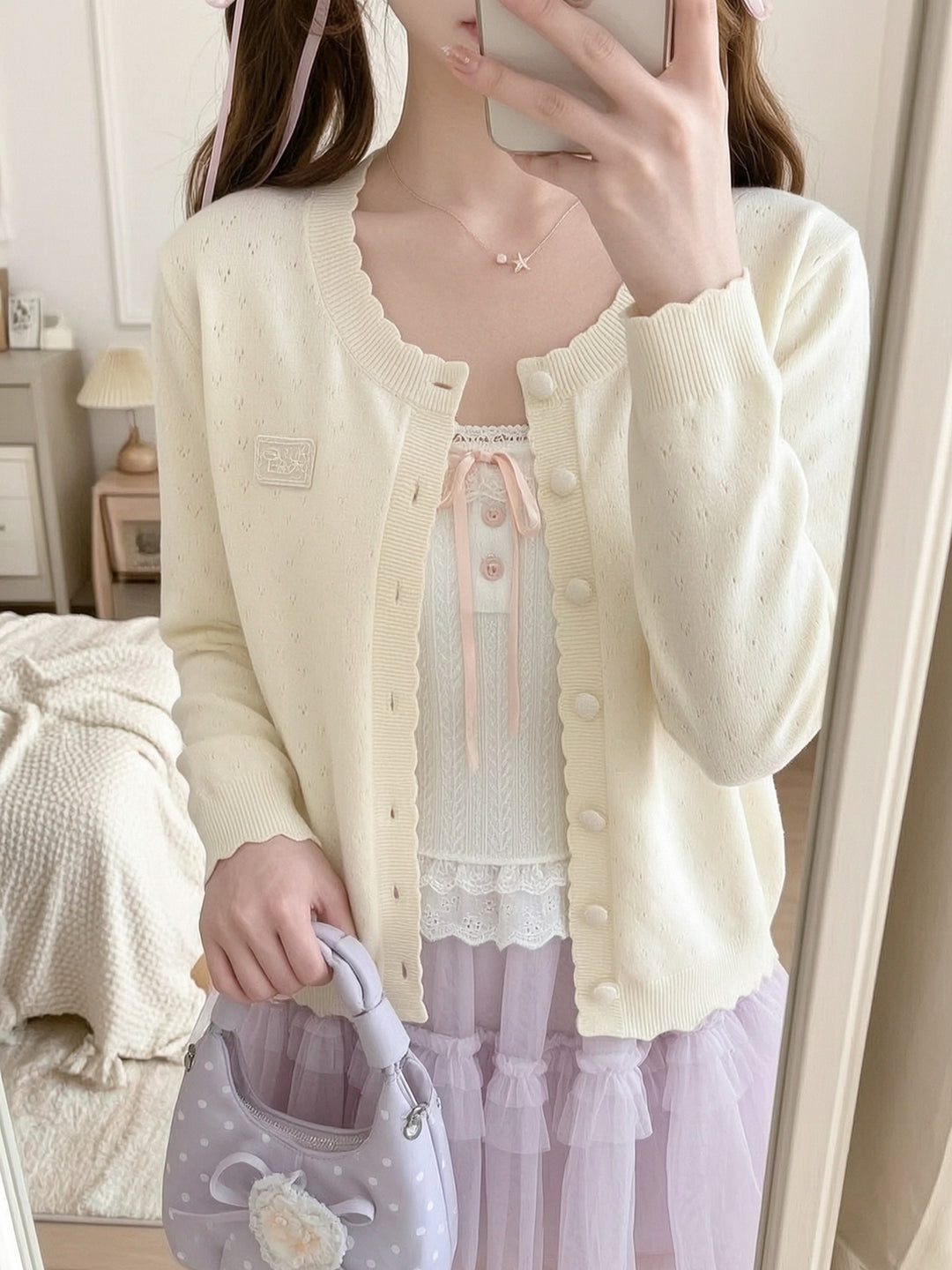Darling Scallop Knit Cardigans-Outerwear-ntbhshop