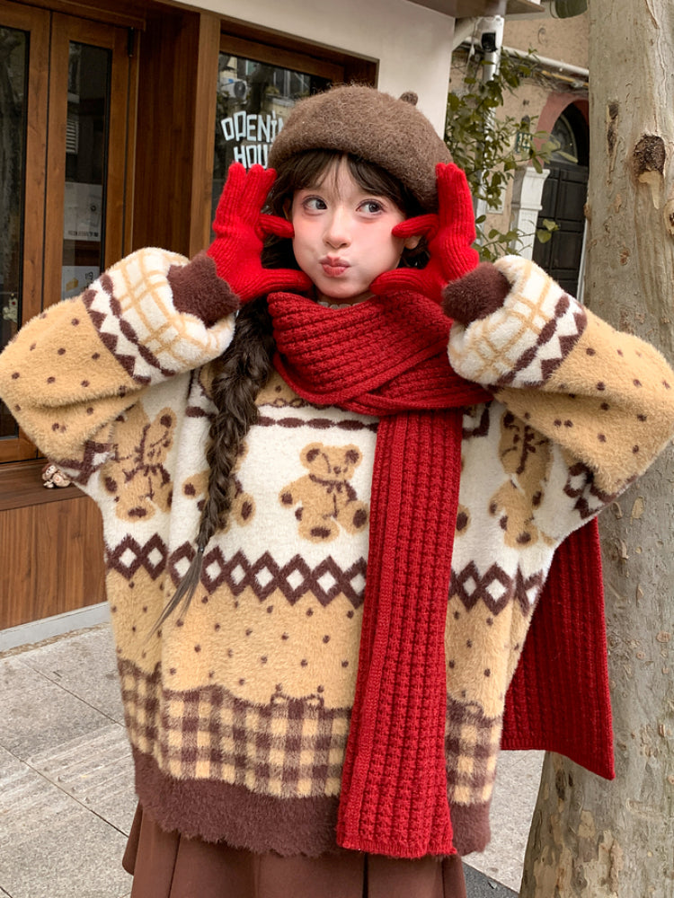 Cocoa Teddy Chalet Knit Sweater-ntbhshop