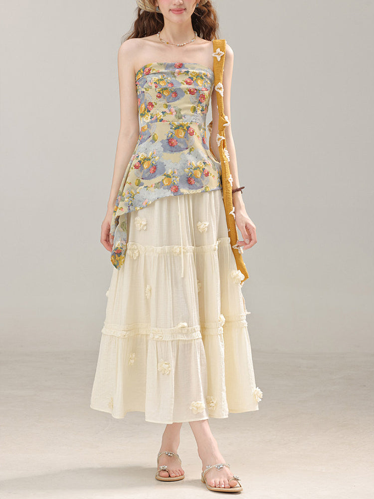 Sunlit Garden Bandeau Top & Maxi Skirt-Sets-ntbhshop