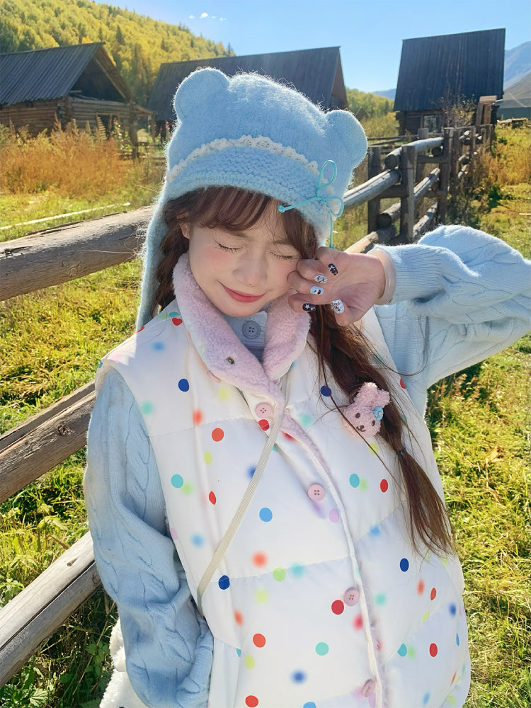 Rainbow Sprinkle Puffer Vest, Sweater & Pants-Sets-ntbhshop
