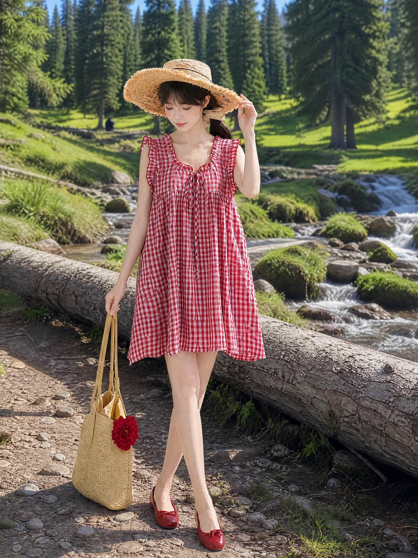Harvest Market Gingham Dresses-Dresses-ntbhshop