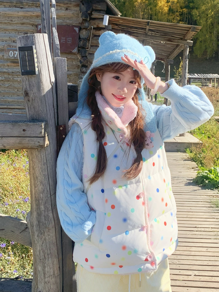 Rainbow Sprinkle Puffer Vest, Sweater & Pants-Sets-ntbhshop