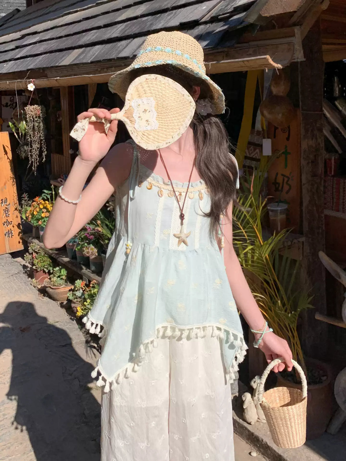 Cloud Sage Tassel Top-Tops-ntbhshop