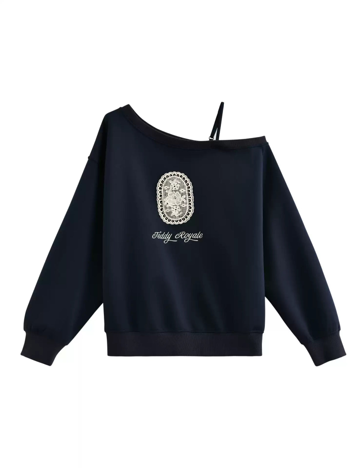 Teddy Royale Off Shoulder Sweatshirt-Tops-ntbhshop