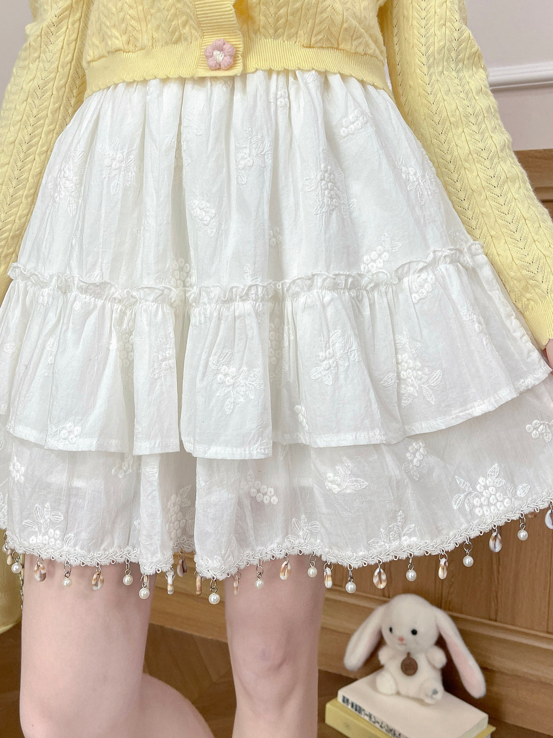 Pearl Blossom Charm Skirt-Bottoms-ntbhshop