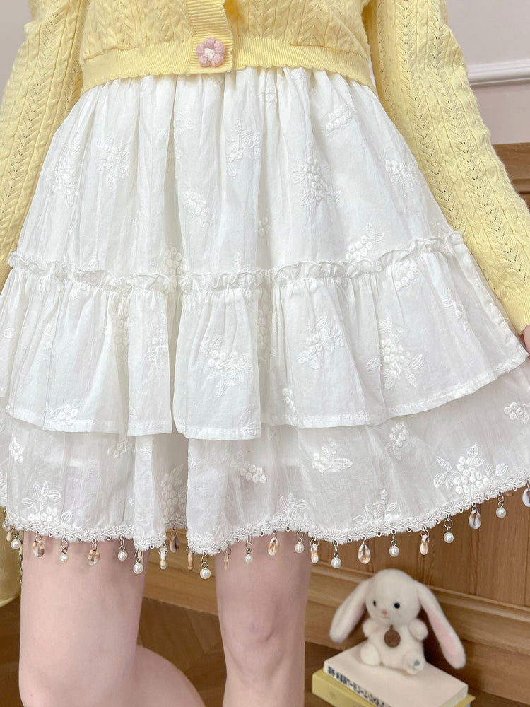 Pearl Blossom Charm Skirt-Bottoms-ntbhshop