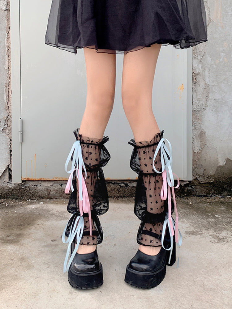 Princess Jellyfish Mesh Ribbon Leg Sleeves-ntbhshop