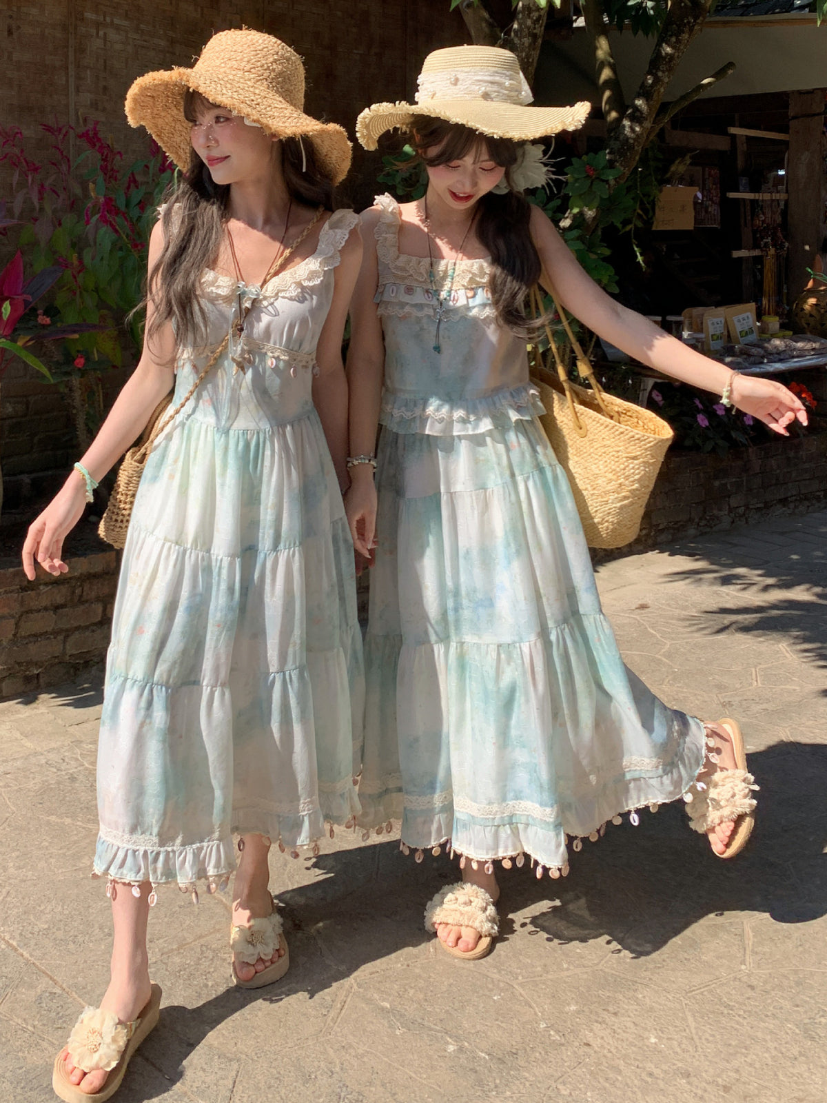 Seafoam Gauze Tassel Dress-Dresses-ntbhshop