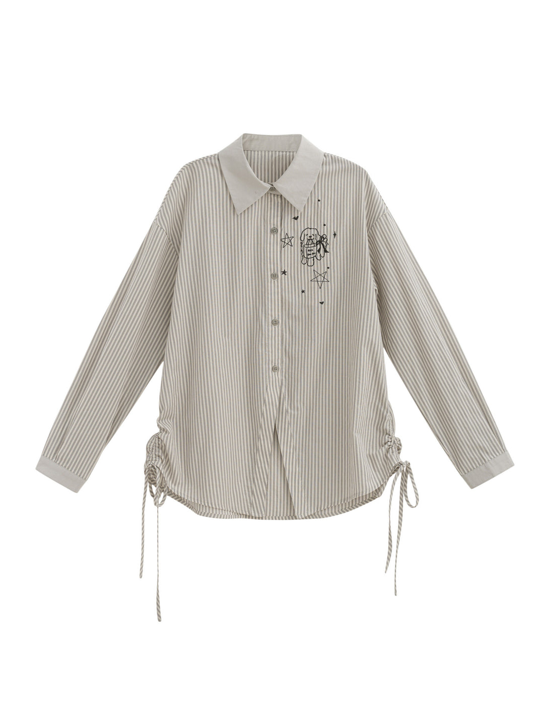 Puppy Stripey Cotton Shirt-Tops-ntbhshop