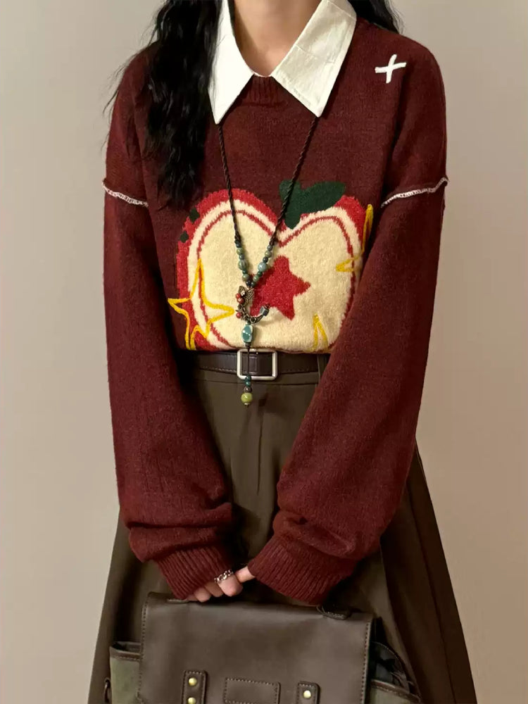 Apple Harvest Whimsy Knit Sweaters-ntbhshop