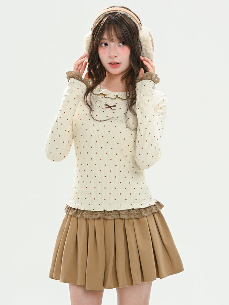 Cappuccino Cookie Lace Trim Top-ntbhshop