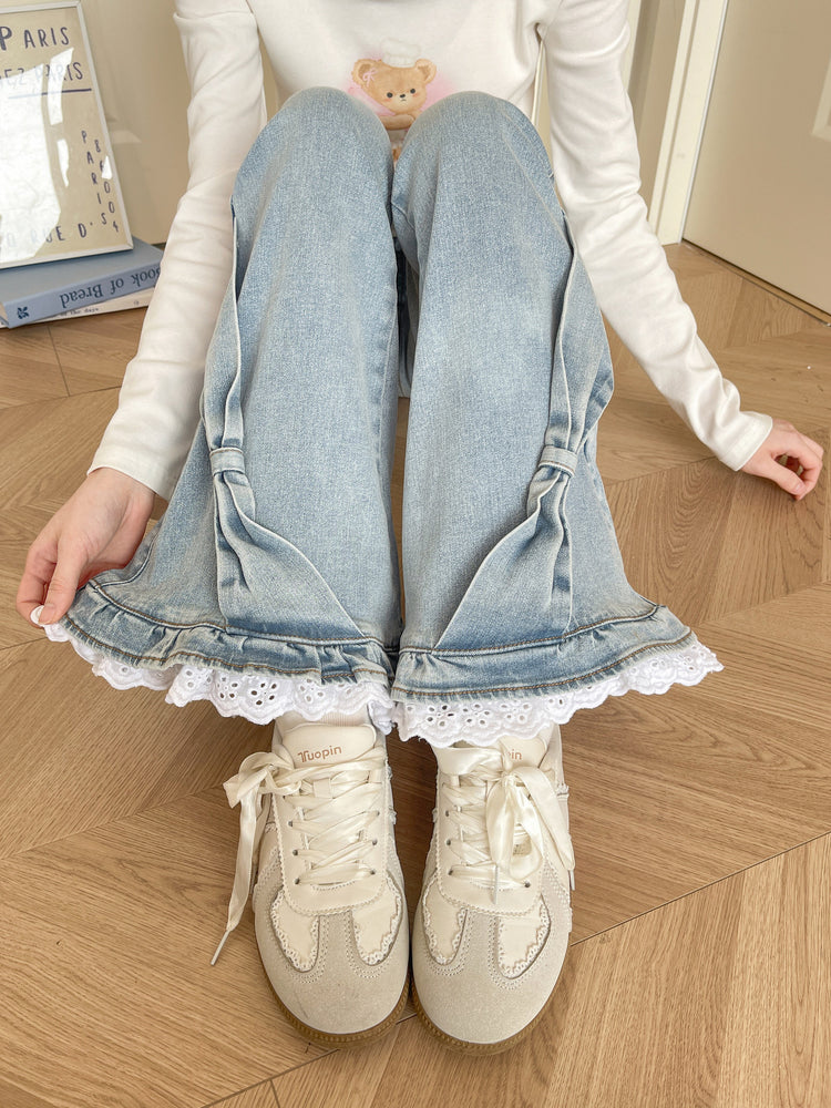 Cloud Ribbon Denim Jeans-ntbhshop