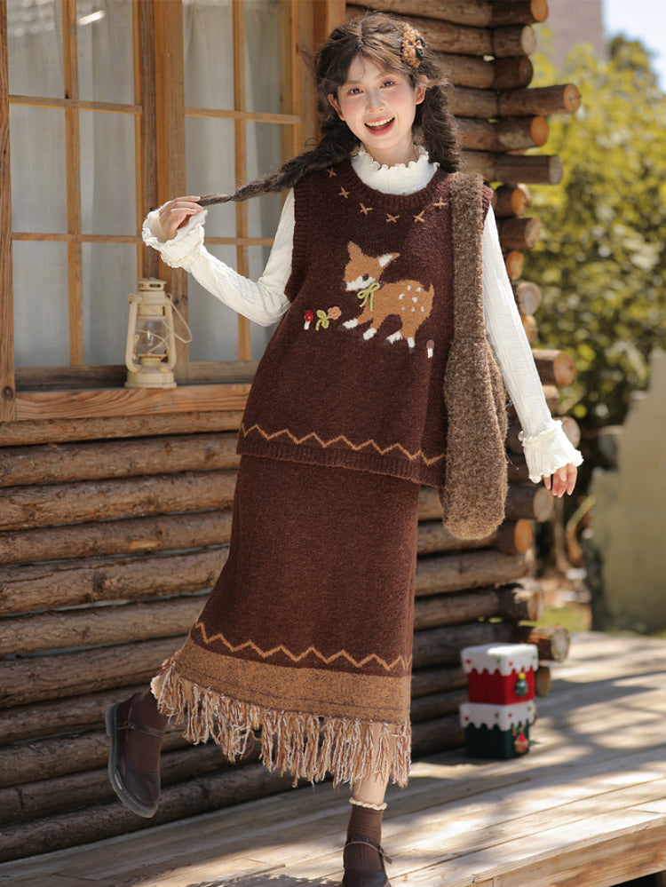 Dear Bambi Cinnamon Vest & Skirt-ntbhshop