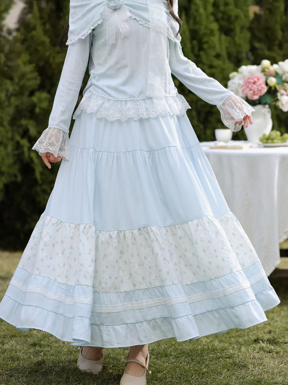 Cloud Garden Patchwork Skirt-Bottoms-ntbhshop