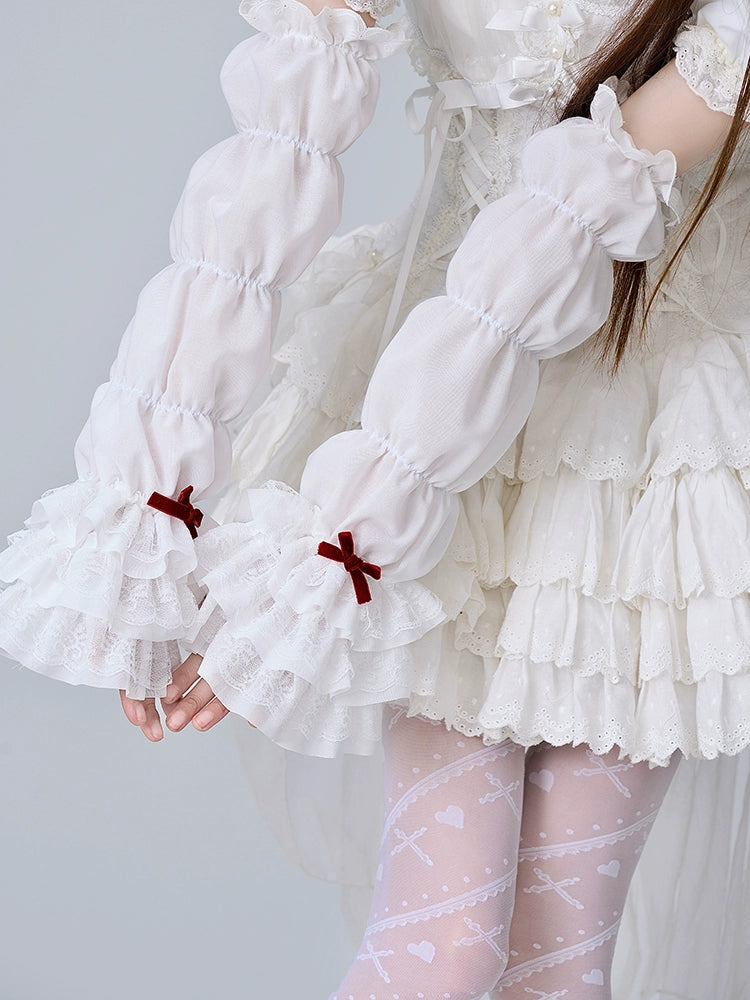 Lace Reverie Lolita Bow Arm Sleeves-ntbhshop