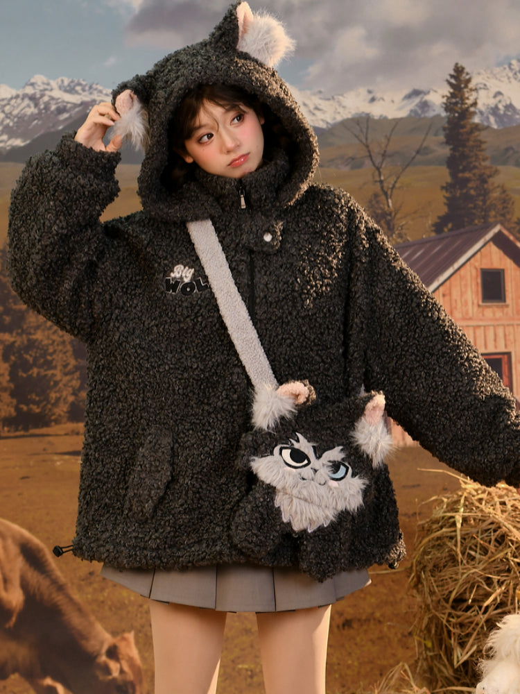 Twilight Wolf Cozy Fleece Jacket & Bag-ntbhshop