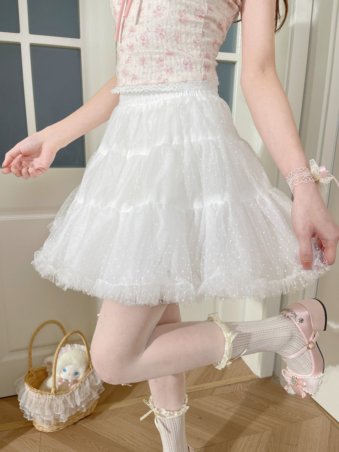 Swiss Dot Tulle Skirt-Bottoms-ntbhshop