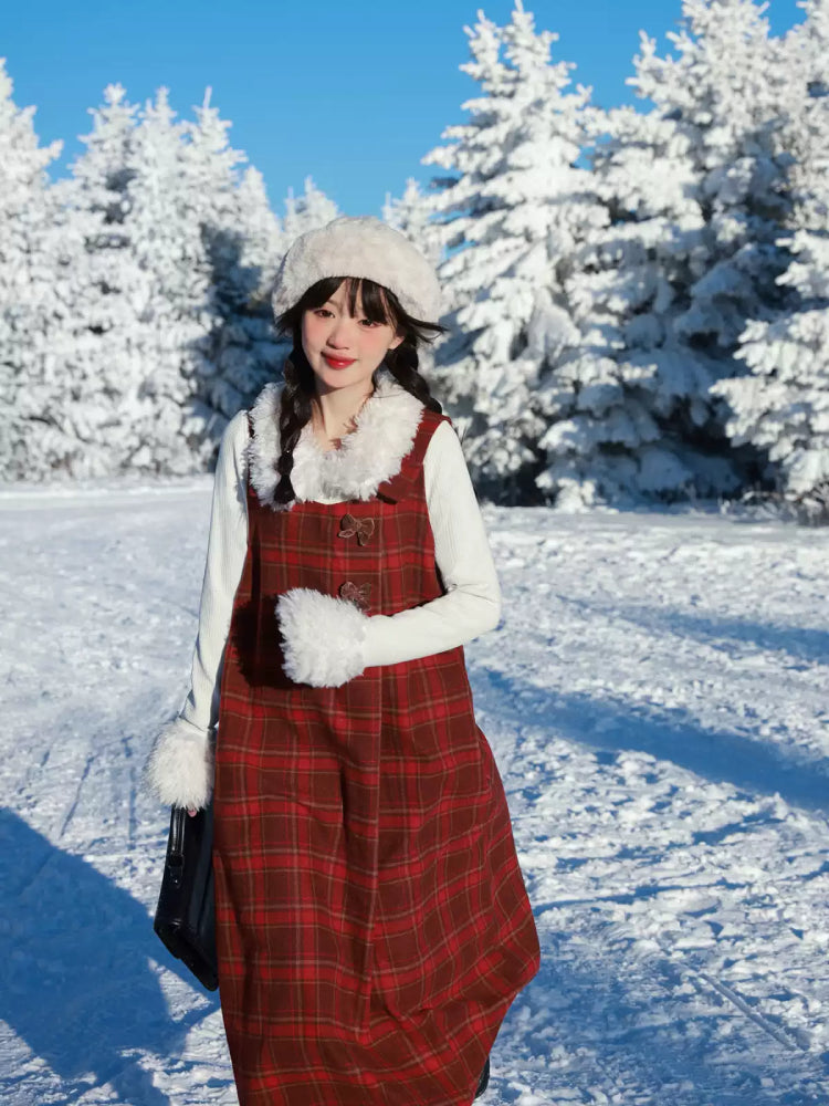 Snowberry Plaid Jumper Dress - ntbhshop Snowberry Plaid Jumper Dress - ntbhshop
