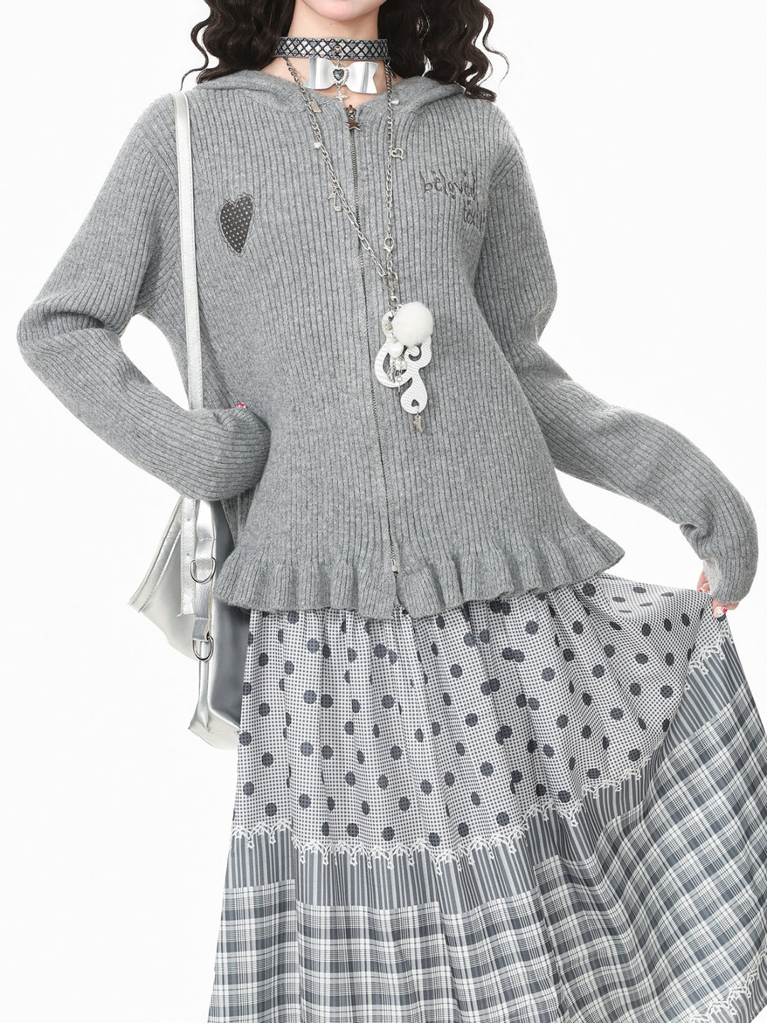 Mew Ruffle Knit Hoodies-Outerwear-ntbhshop
