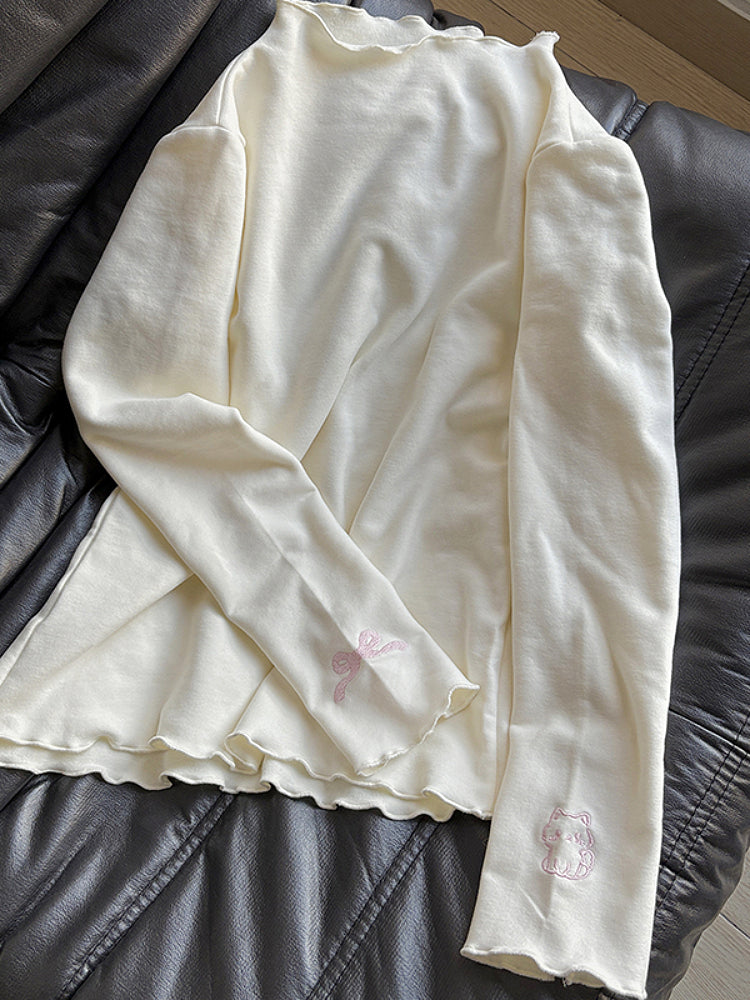 Sweet Paw Embroidered Layer Tee-ntbhshop