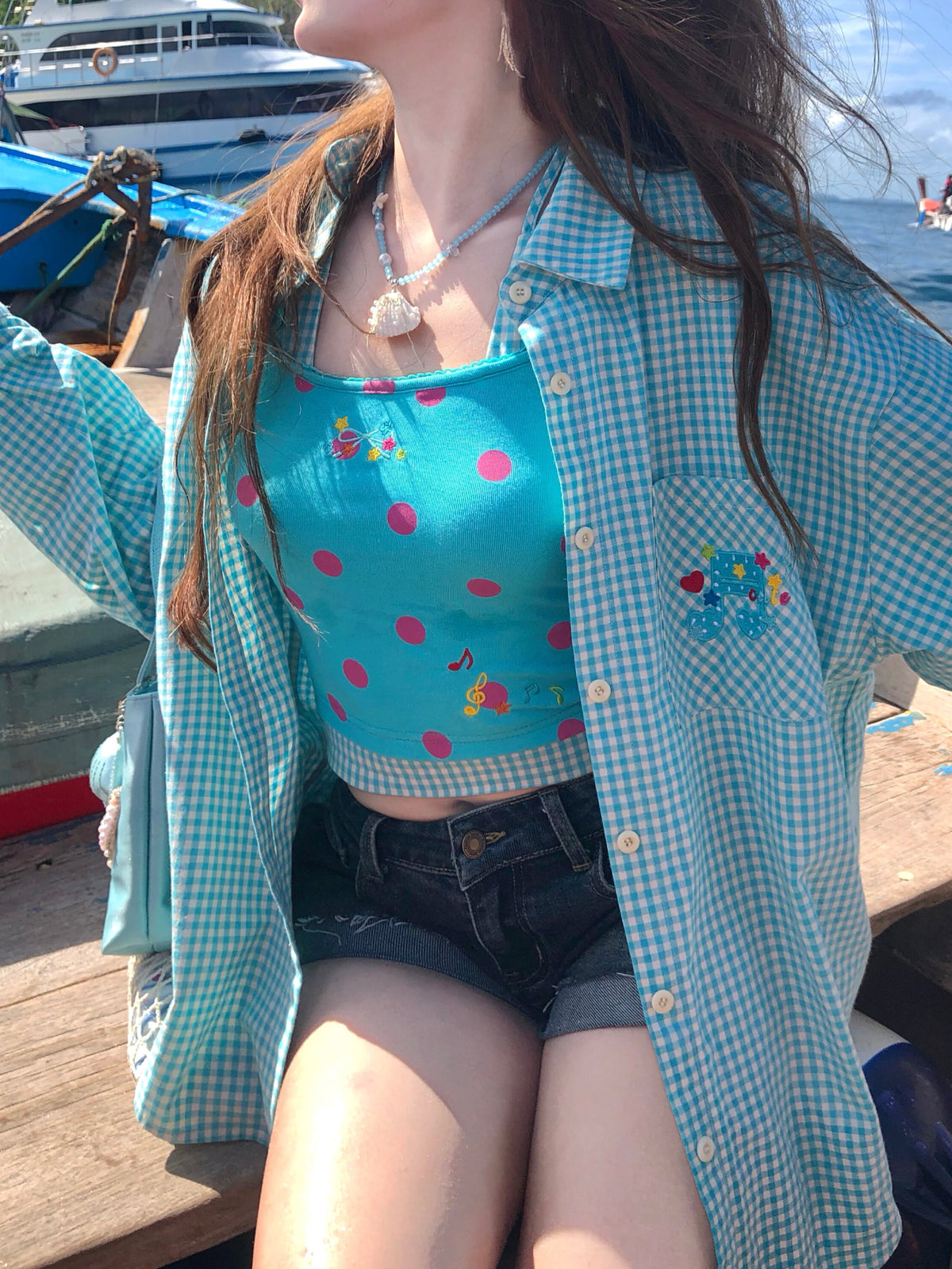 Fruit Punch Cotton Plaid Shirts-Tops-ntbhshop