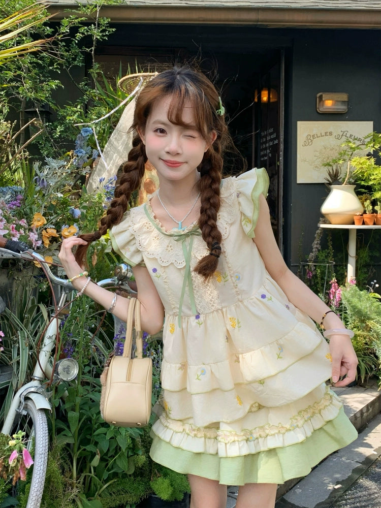 Garden Lullaby Fairy Sleeve Blouse & Layer Cake Skirt-ntbhshop
