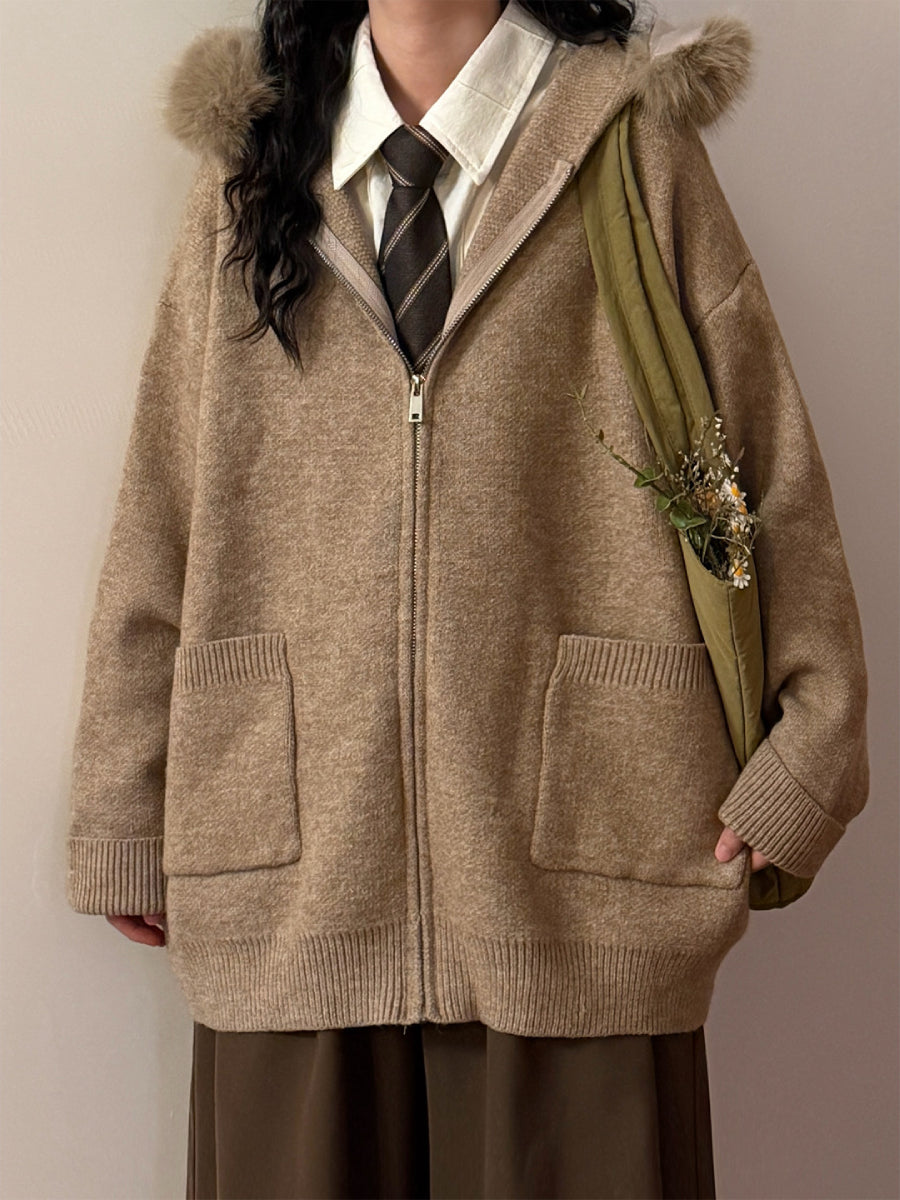 Ebonridge Fur Zip Cardigan-Outerwear-ntbhshop