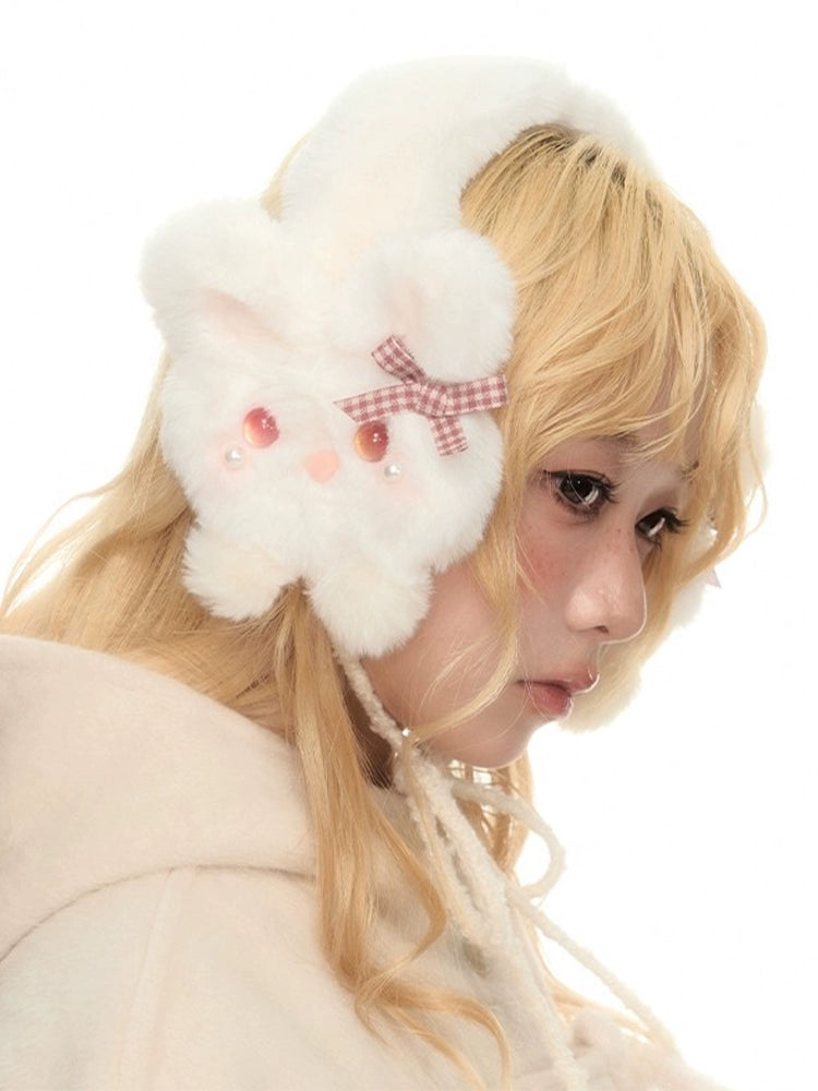 Snow Bunny Puff Earmuffs-ntbhshop