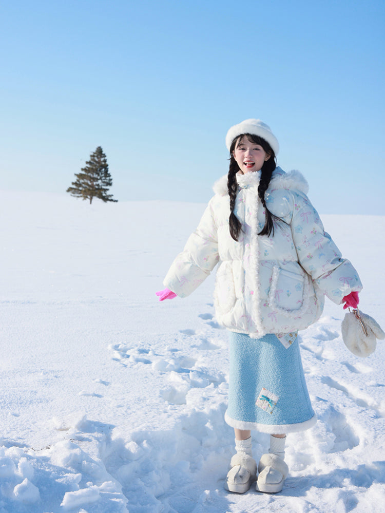 Bunny Meadow Dream Puffer Jacket-ntbhshop